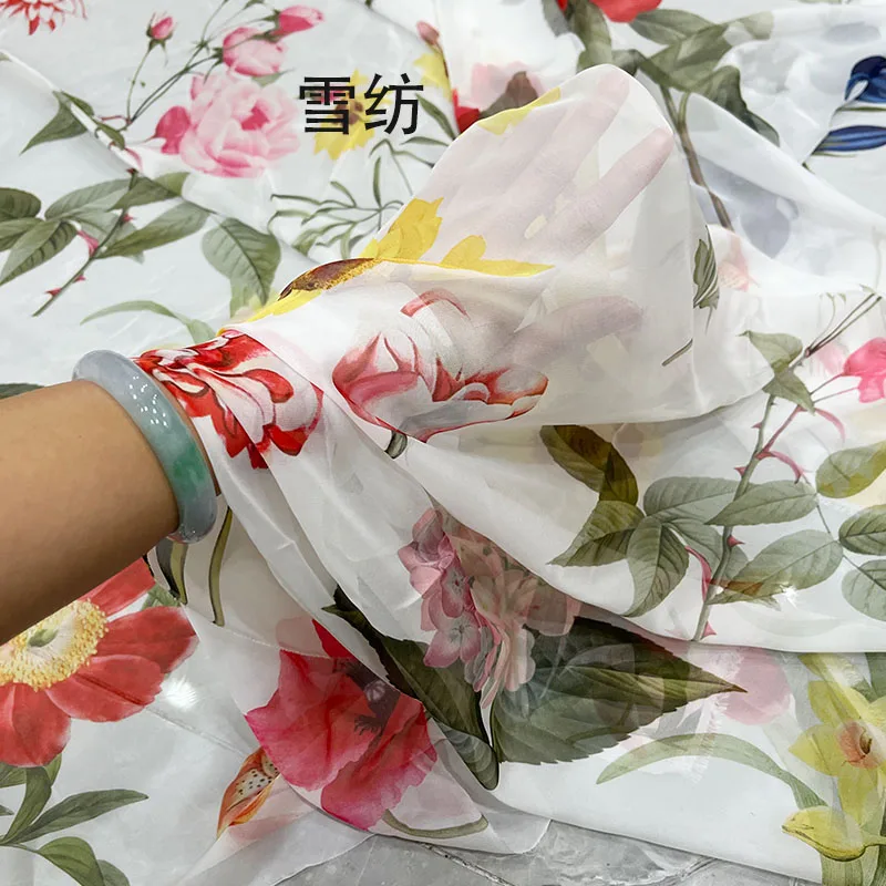 Natural Pure Cotton Poplin Fabric Brand Fashion Design Soft Polyester Satin Printed Fabrics Cloth for Dress Per Meter Diy Sewing