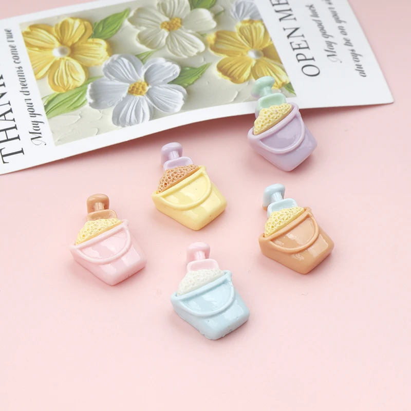30/300PCS Cute Mini Ice Bucket Beach Flatback Resin DIY Nail Craft Decor Accessories Cabochons Fit Hair Bow Center Kawaii