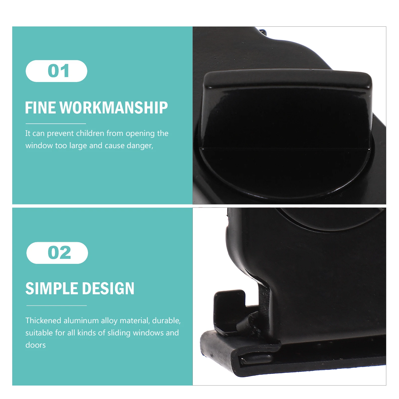 

Adjustable Sliding Door Proof Window Safety No Installation Ventilation Security Metal Anti-Slip Rubber Pad Durable