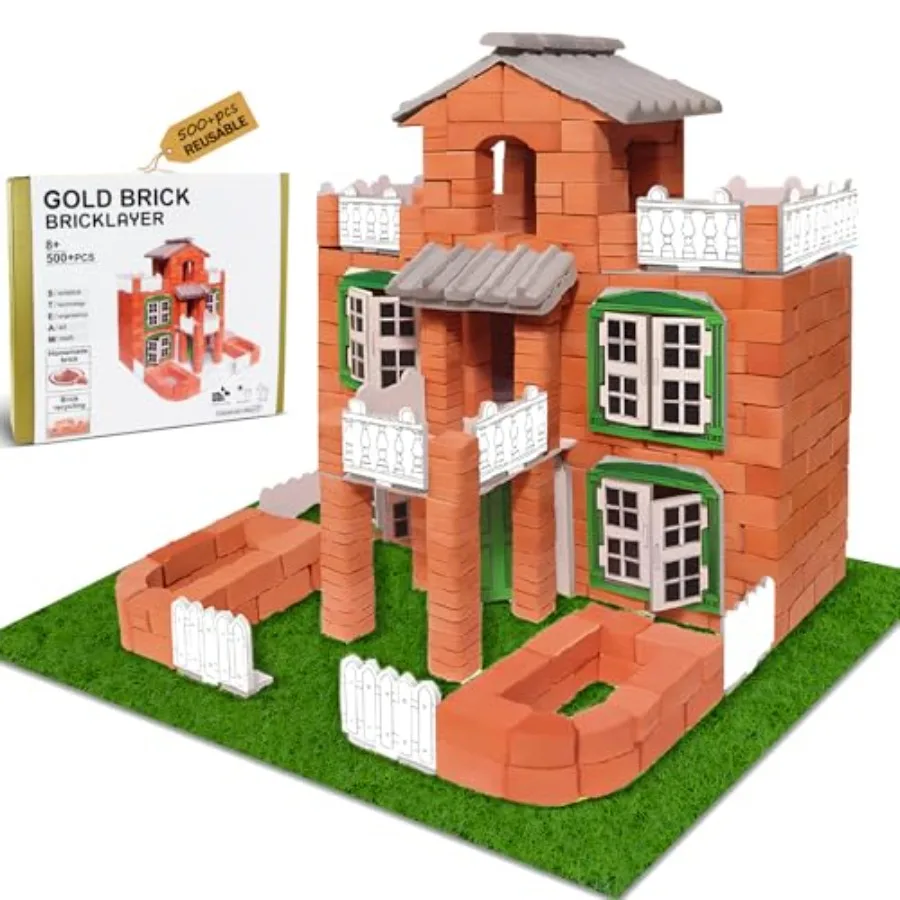 

Brick and Mortar Construction Set DIY Building Blocks for Ages 6+ STEM Construction Kit Versatile Creative Play Great Birthday