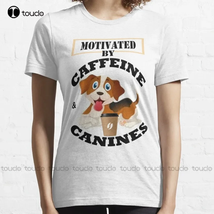Motivated By Caffeine And Canine Classic T-Shirt Shirt Fashion Creative Leisure Funny Harajuku T Shirts Xs-5Xl Size Retro