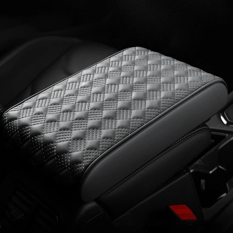 Car Armrest Cover Mat PU Leather Center Console Arm Rest Protection Cushion Auto Armrests Storage Box Cover Pad