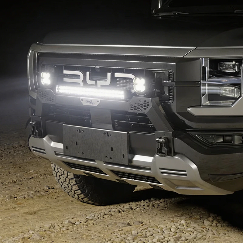 For BYD Shark 6 Accessories Front Bumper Light Bar Mount Bracket With License Plate Pad Off-Road Auxiliary Spotlight Holder Base
