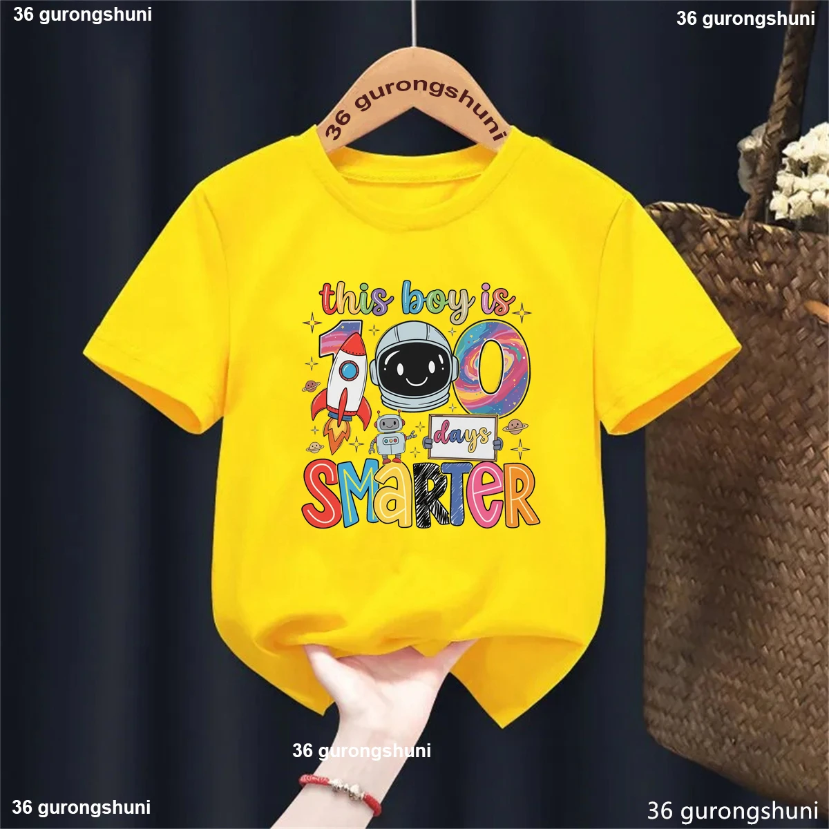 This boy is Smart for 100 Days, Astronaut Theme Of '100 Days Of School Back To School Season Cute Boy Tshirt Kindergarten Tshirt