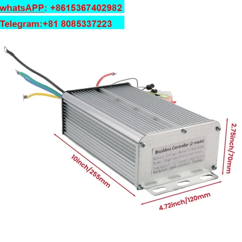 Brushless Motor Controller 48V-84V 3000W, for Electric Bicycle Scooter, E-Bike Intelligent Speed Controller Programmable