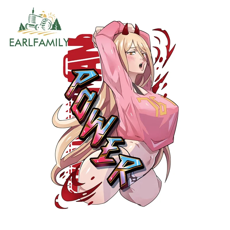 EARLFAMILY for Power Cool Personality  Car Stickers Creative Unique Laptop Decals Waterproof Sunscreen Air Conditioner Decor