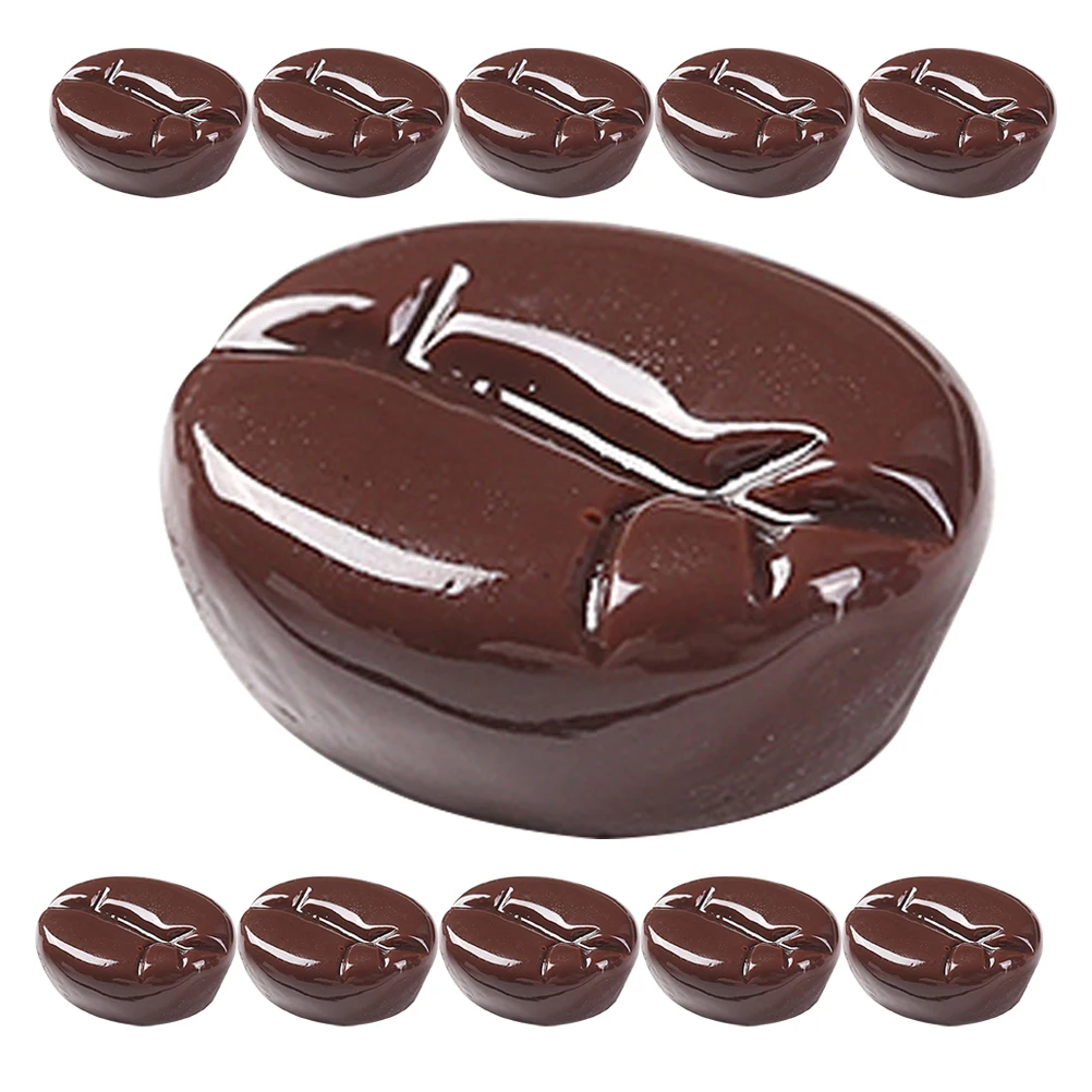 

25pcs Lifelike Beans Resin Craft Accessories DIY Decor for Phone Case Hair Clip Wedding Party Bar Hotel Artificial Faux Coffee