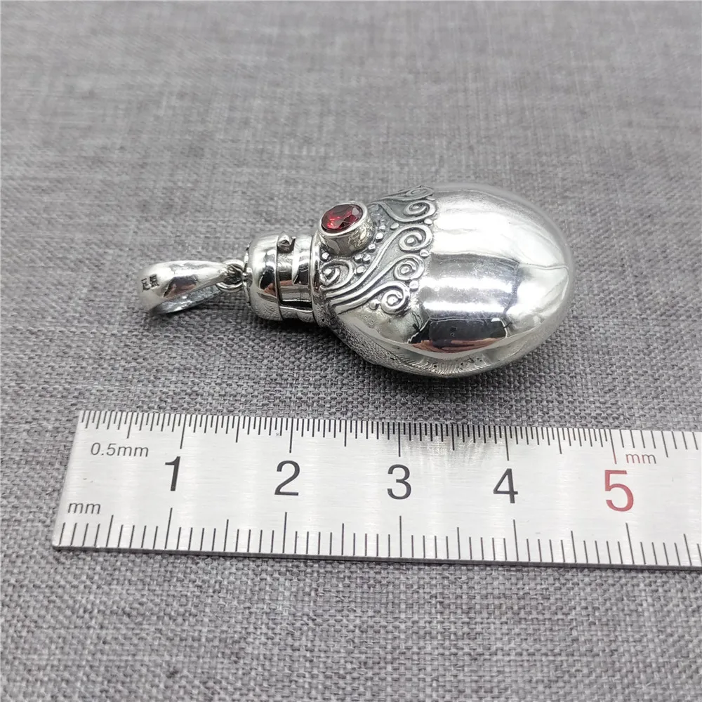 Sterling Silver Bottle Locket Pendant Prayer Wish Memory Box for Necklace