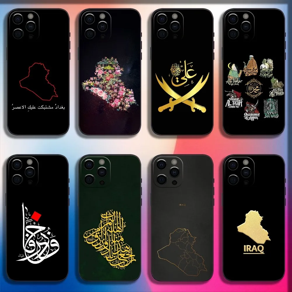

Nation Iraq Flag Map Phone Case For iPhone 16,15,14,13,12,11,Pro,X,XS,Max,XR,Plus,Mini Soft Black Cover