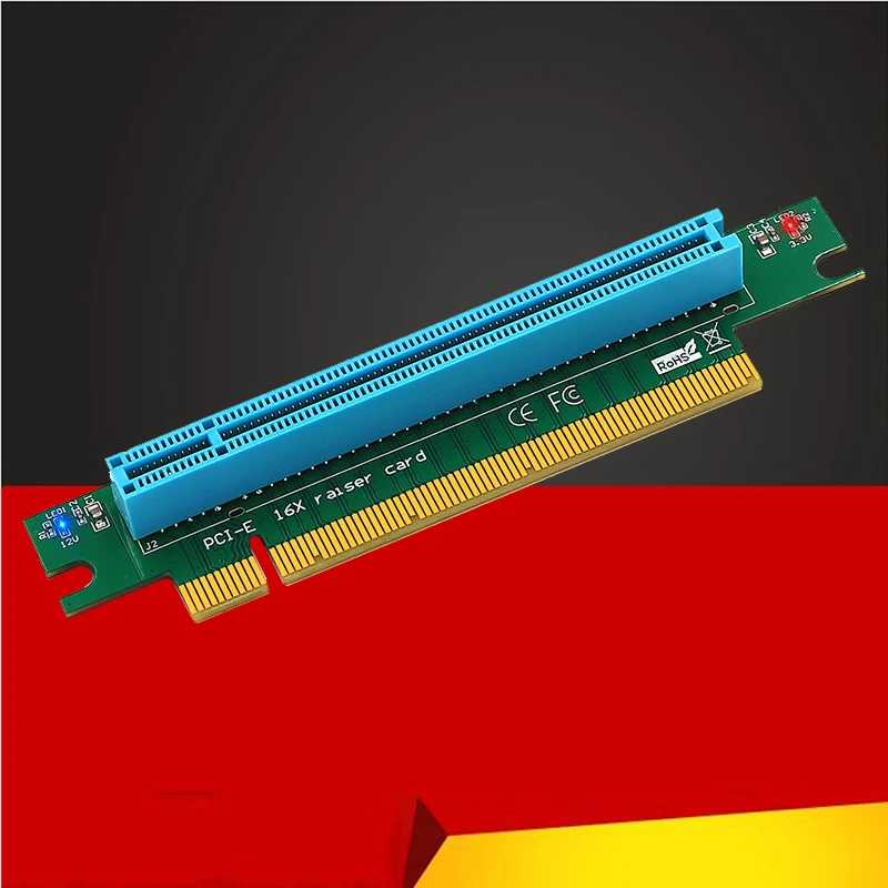 PCIE 16X Slot Riser PCI Express X16 3.0 Reverse Card Riser for Video Card Raiser + Power Indicator For 1U/2U Server Case Chassis