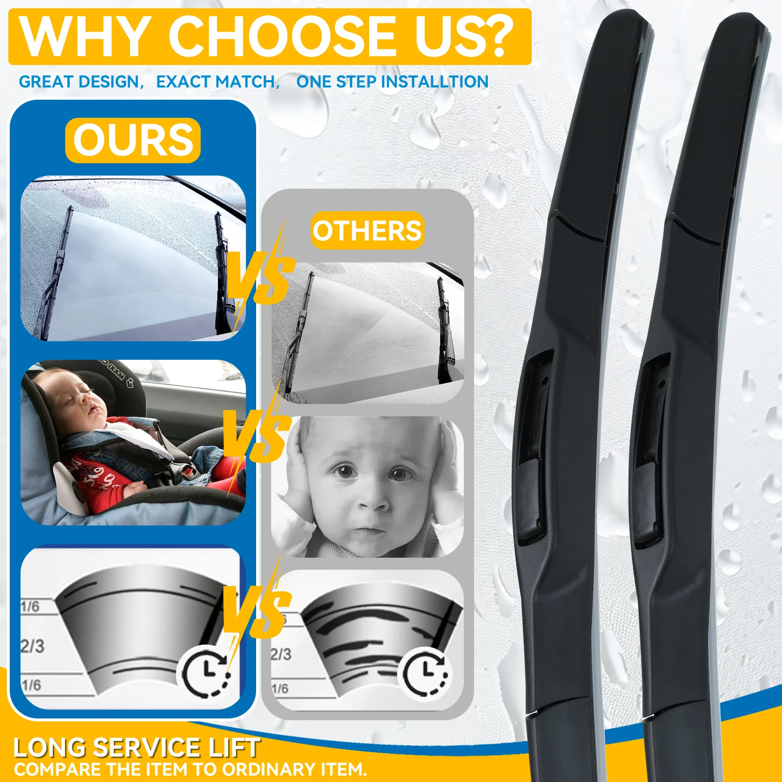 شفرات ممسحة أمامية من إريك لسيارة شيفروليه تاهو 2000 - 2006 MK2 & 4 2016 - 2020 فرشاة نافذة الزجاج الأمامي 22 بوصة + 22 بوصة #3