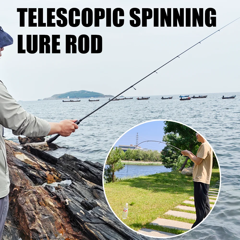 Telescopic Spinning Lure Rod 1.5m/1.68m/1.8m Carbon Fiber Ultralight Fast Action Micro Lure Short Section Fishing Rod for Kids