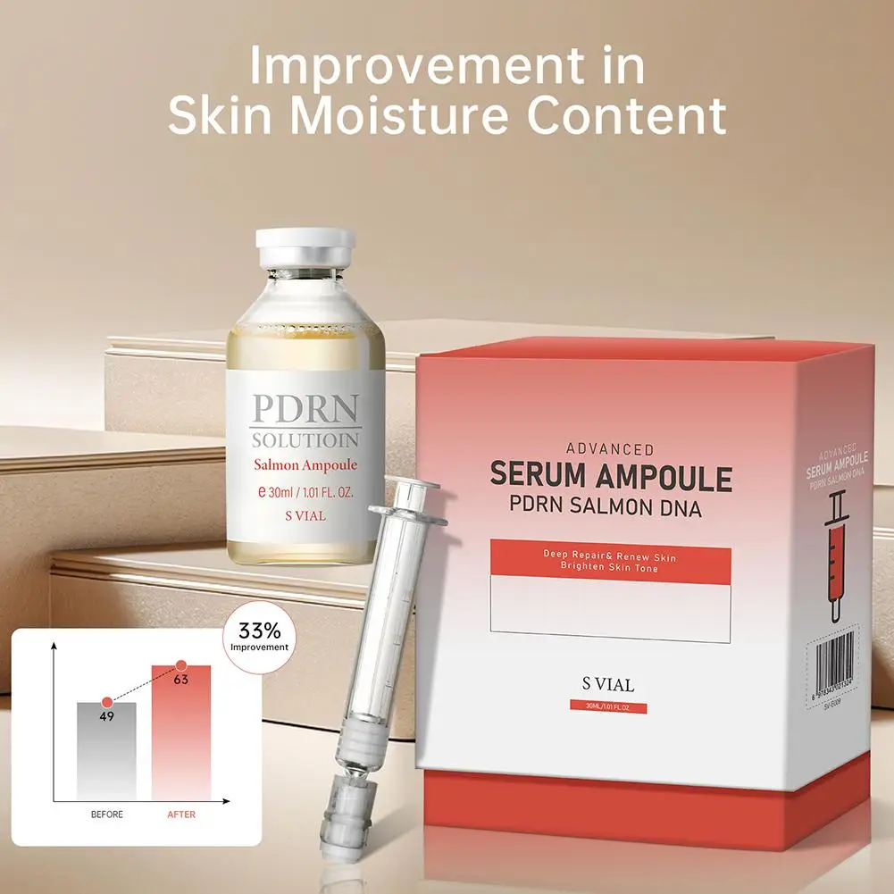Ampolla de ADN de Salmón PDRN de Lujo 30ml - Antiarrugas, Iluminadora, Unifica el Tono de Piel, Repara la Barrera Cutánea, Esencia Facial Hidratante