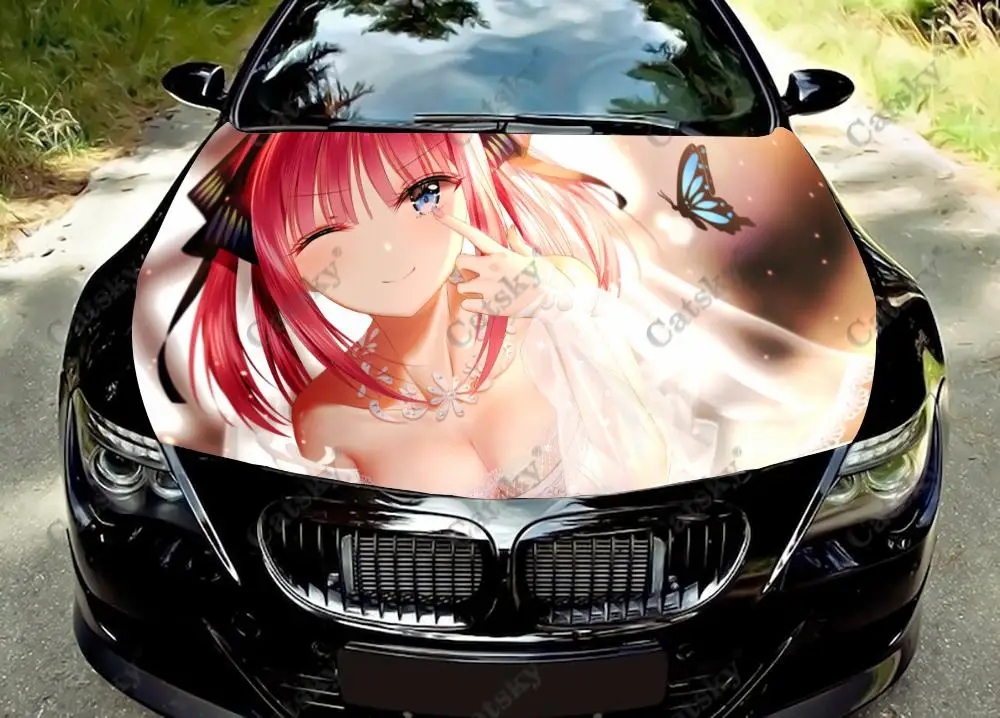 

Anime Girl Nino Nakano Car Hood Wrap Color Vinyl Sticker Decal Truck Graphic Bonnet Custom Car Decoration Stickers