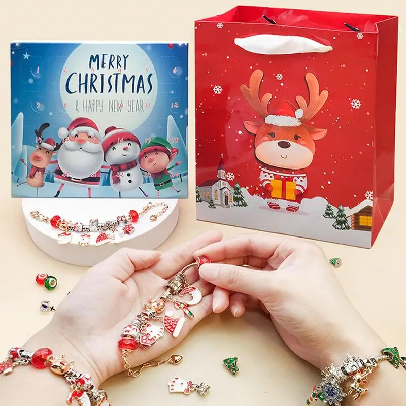 

Christmas Advent Bracelet Set Charm Bracelet Set Countdown Advent Calendar Cute Christmas Supplies Jewelry Making Kit With 2