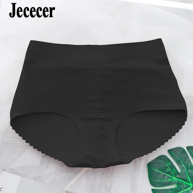 Jececer Body Shapewear Buttocks Lifter Woman Mesh Breathable Panties Hip Pads Sexy Ladies Seamless Underwear