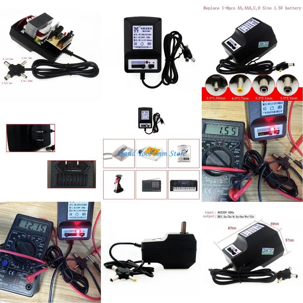 

H37F AA LR6 AAA LR03 LR20 D-Size Battery Eliminators Replace 1-8x 1.5V Battery