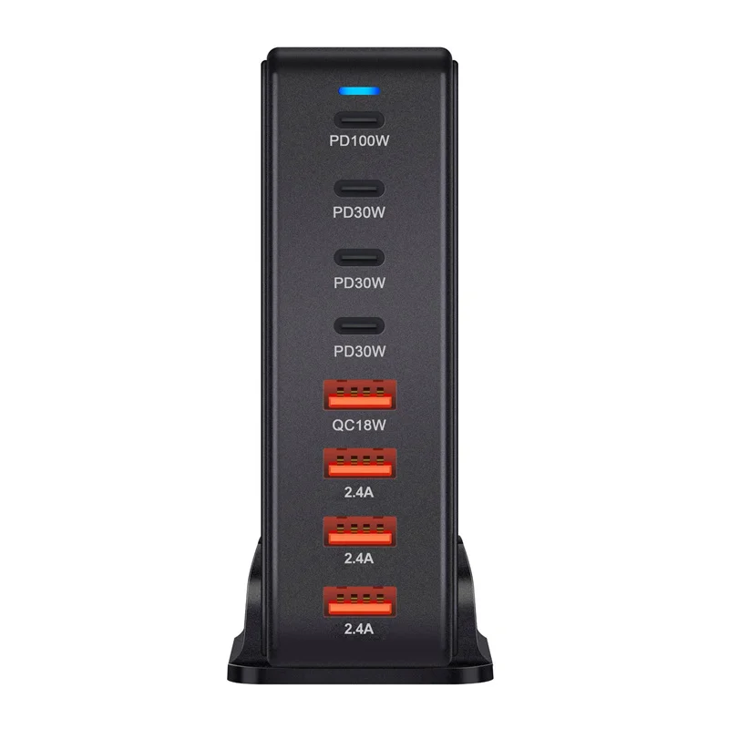[GaN Tech] 240W 8-Port USB PD Charger 4USB-A+4USB-C QC PD Fast Charging Desktop Charging Station EU Plug US Plug for Smart Phone