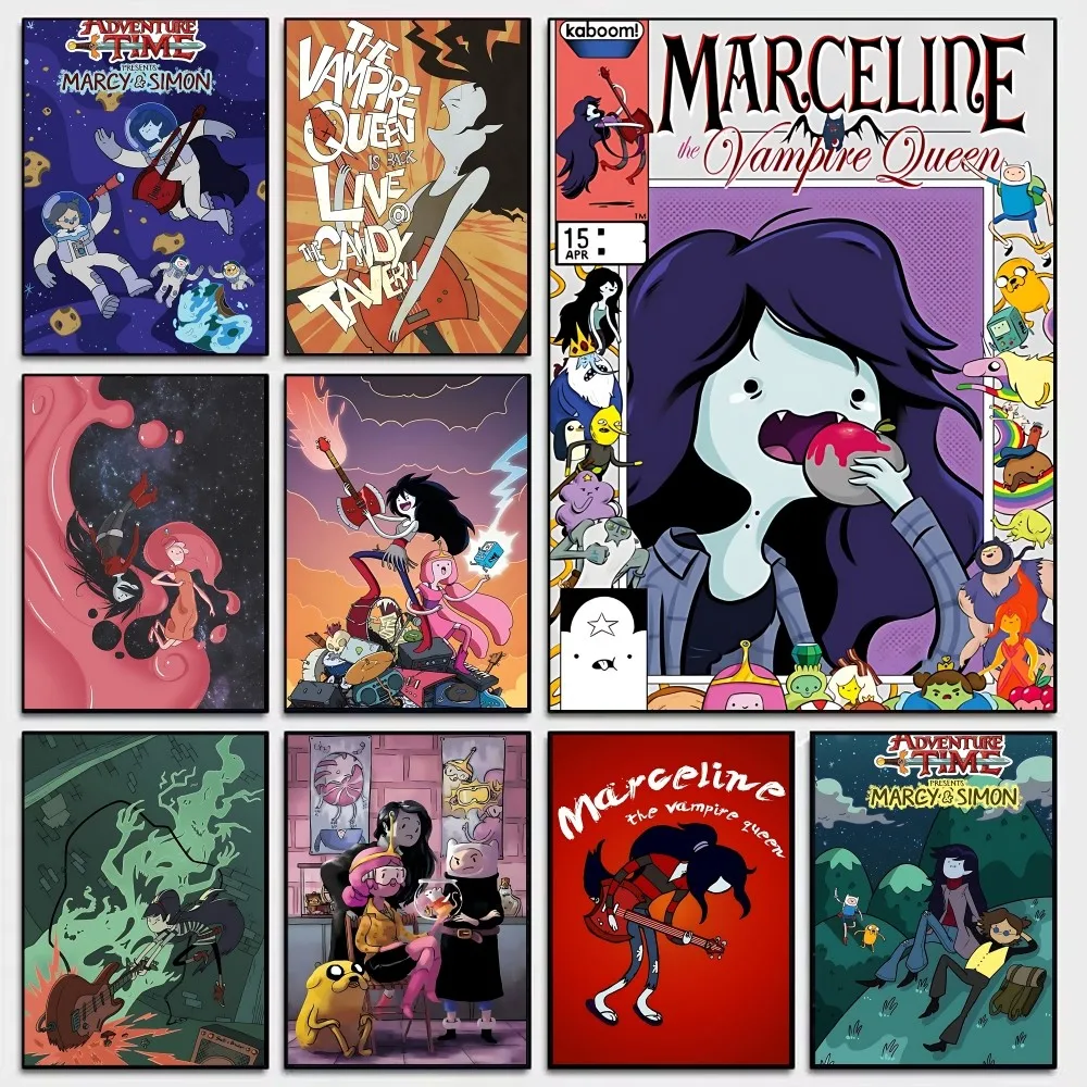 Póster artístico autoadhesivo A-Adventure Time M-Marceline Pfp, pegatina de pared elegante para decoración de sala de estar y Bar, pintura Vintage