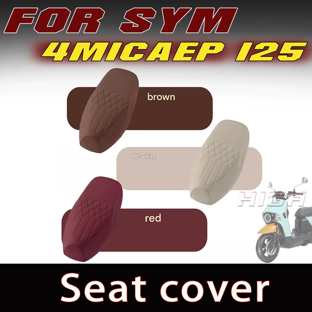 Diamond Quilted Leather Seat Cover Waterproof Sun Protection Cushion Fit For SYM 4MICAEP 125
