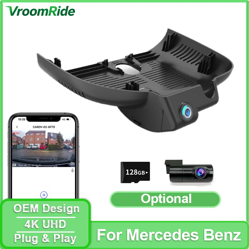 Vehicle DVR Camera for Mercedes Benz EQA260 GLA200 GLA220 B Class B180 2024~2026 4K 2160P Dashcam WIFI APP Control Night Vision