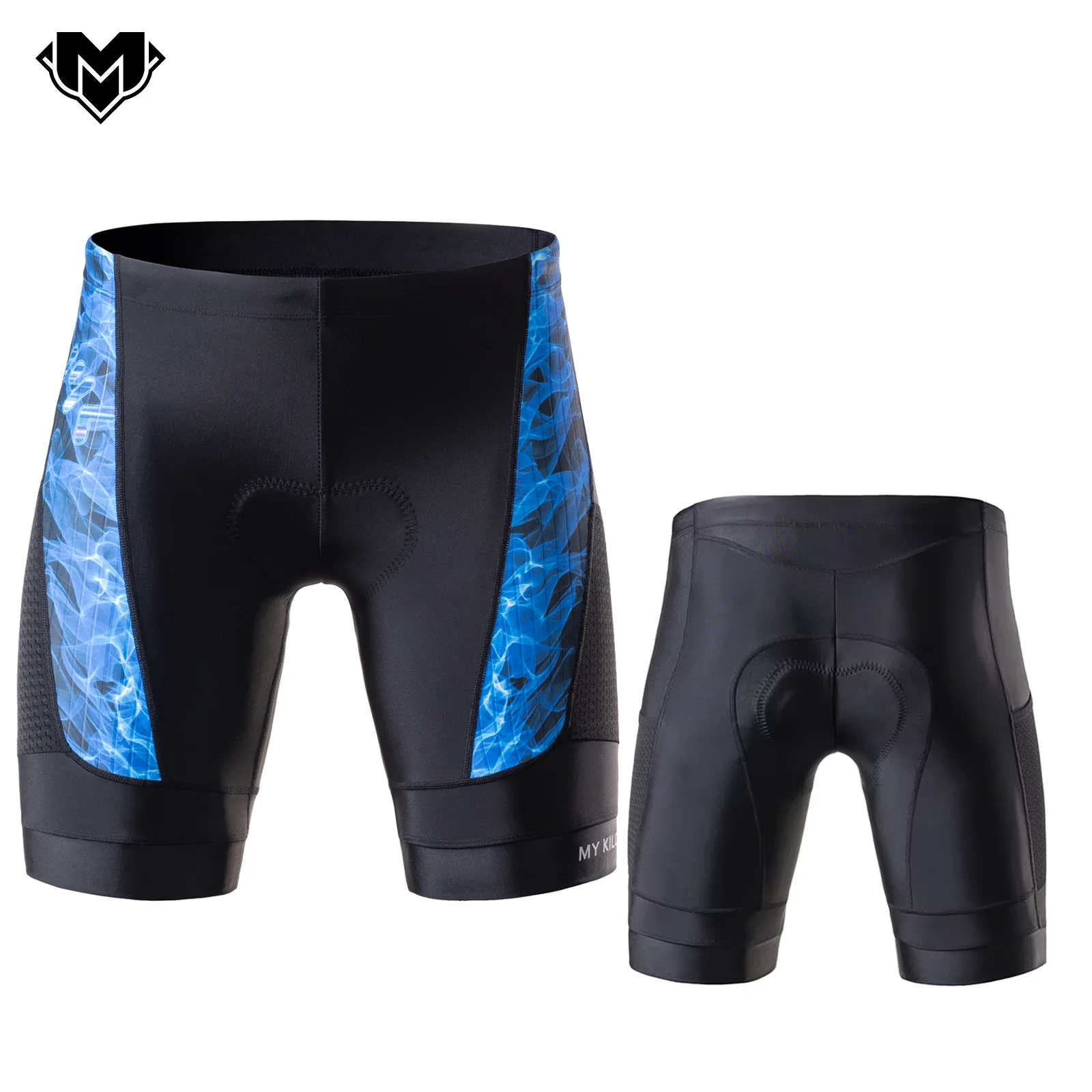 

Мужские велосипедные шорты MY KILOMETRE для триатлона длиной 9 дюймов с мягкой подкладкой — регулируемые шнурки и карманы для ног для плавания, езды на велосипеде