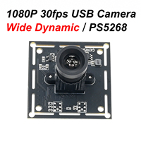 WDR 1080P 30fps USB Camera Module ,Wide Dynamic Webcam 2MP ,PS5268,For Strong Light Suppression,  Plug And Play 1920X1080 HD