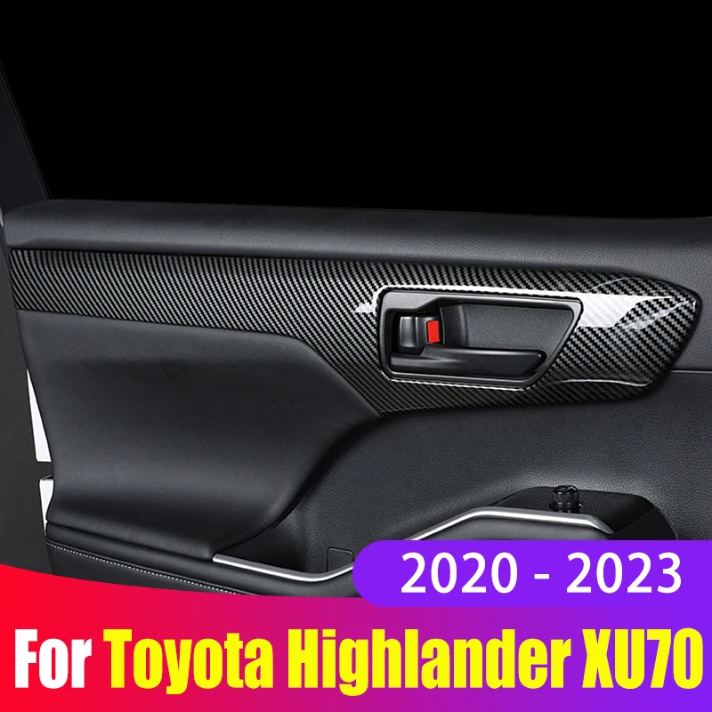 

Для Toyota Highlander Kluger XU70 2020 2021 2022 2023 углеродное волокно Автомобильная внутренняя дверная ручка панель Крышка отделка полоса Аксессуары