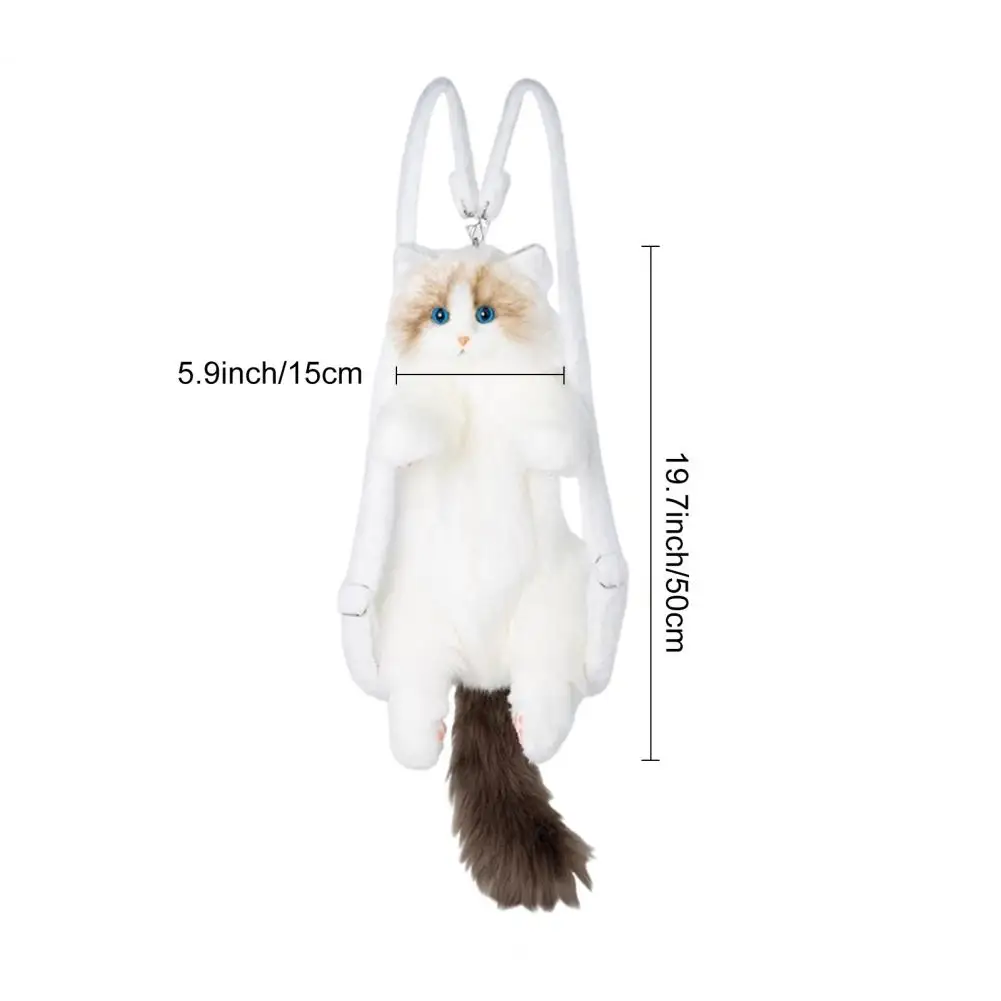 Sac à dos en forme de chat pour femme, animal en peluche réaliste, sac en forme de chat fait à la main, personnalisez votre style