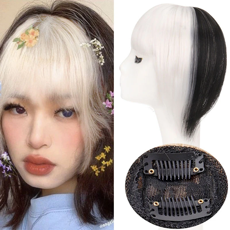 女性用合成繊維ヘアクリップ,ショートヘアピース,耐熱性,自然な短い偽の髪,エクステンションクリップ