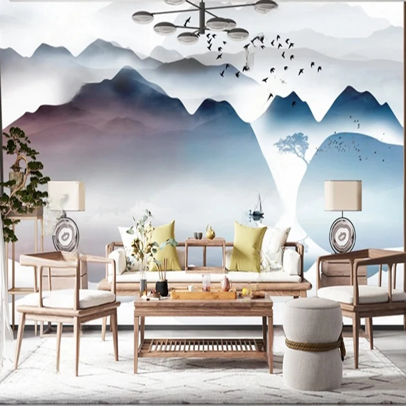 MU7984 3D Photo Papel De Parede Chinese Artistic Conception Beautiful Lotus Mural Wallpapers For Living Room Bedroom Home Decor