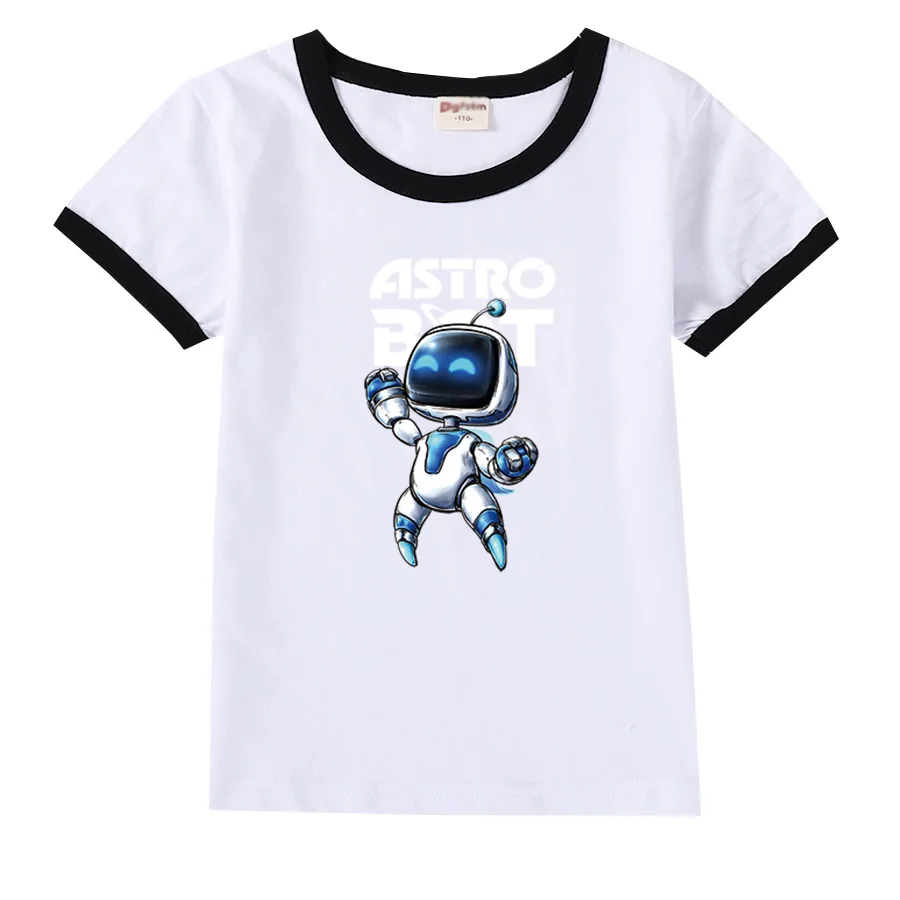 Yeni çocuk tişörtleri ASTRO BOT Playroom karikatür baskı çocuk's Tshirt yaz rahat erkek kız giysileri yürümeye başlayan T Shirt Tops