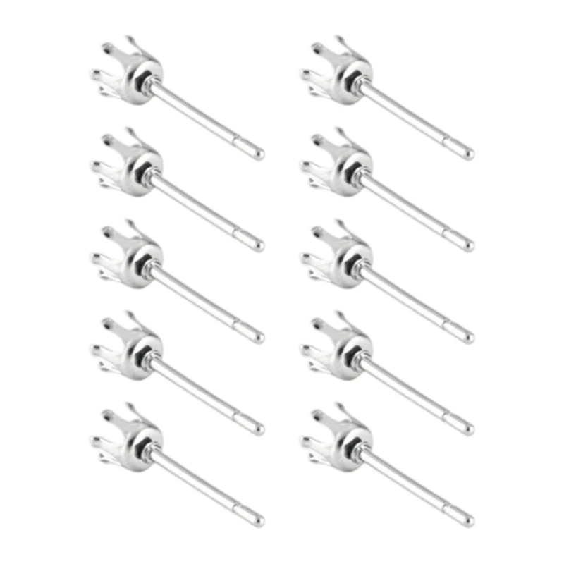 

Sturdy Stainless Steel Earring Post Blanks 10Pcs Elegant Claw Design Fashion Accessory for Personalize Jewelry E0BF