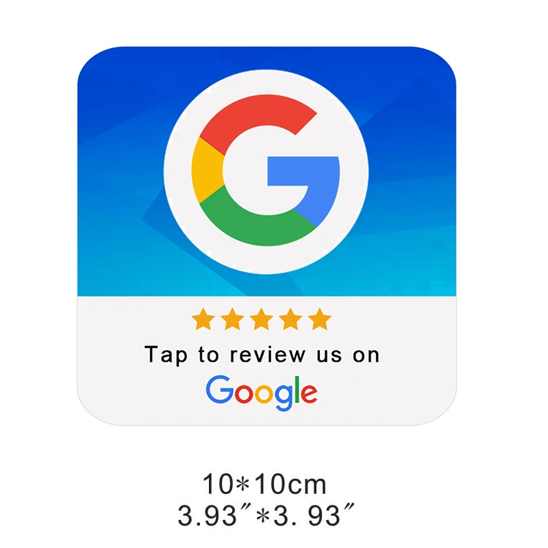 Google Reviews NFC Plate Card with Sticker Increase Your Follows Work for All NFC Enabled Mobile Phone Android Iphone