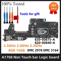A1708 Laptop Motherboard for MacBook Pro A1708 2.5GHz 2.0GHz 2.3GHz 8GB 16GB 2016 820-00875-A 820-00840-A 2016 2017 Logic Board