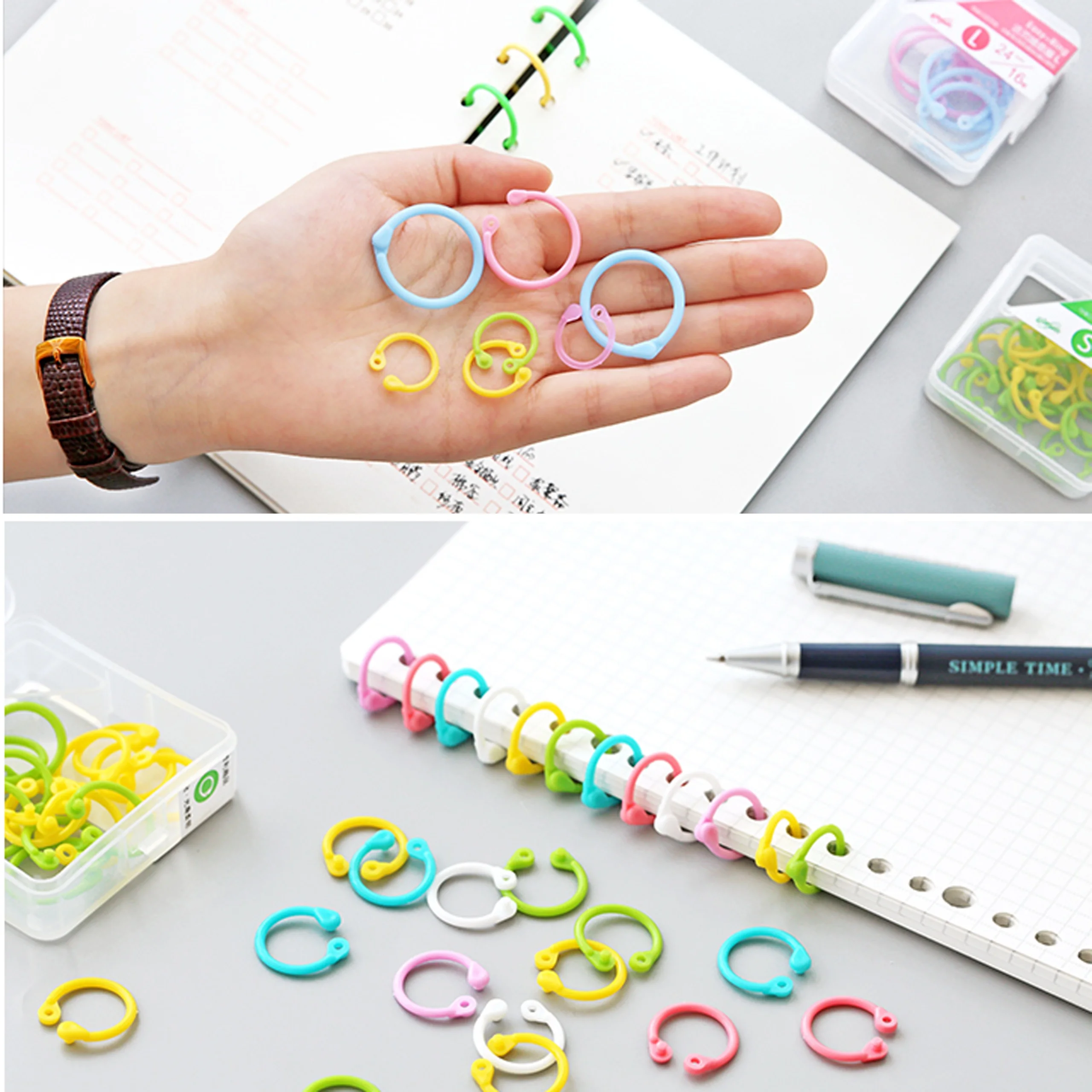 14/20/25mm Binder Ring Bunte Lose-blatt Notebook Feste Ringe Student Büro DIY Alben Lose-blatt Hoops 10/15/32 Teile/schachtel