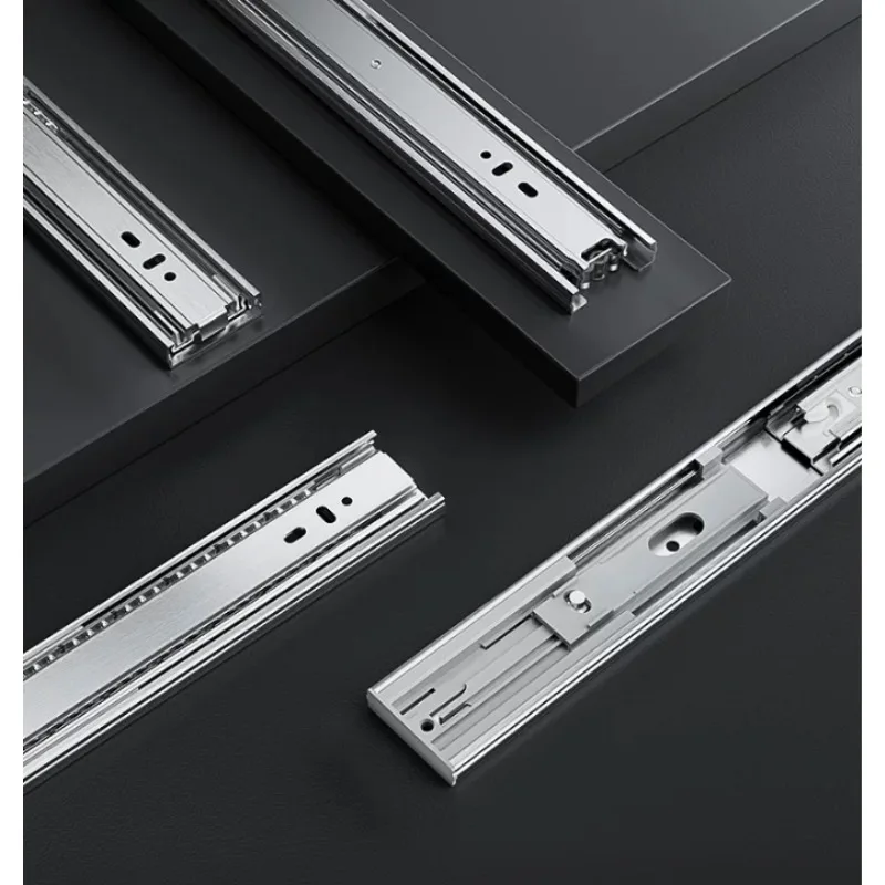 50pcs 10inch Stainless steel drawer slide side mounted slide silent ball bearing guide