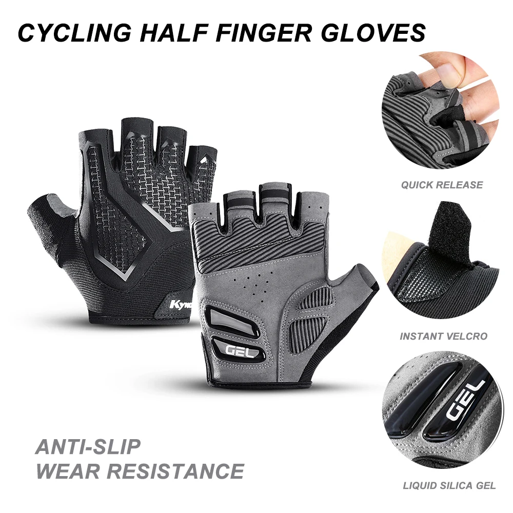 Fahrrad-Halbfingerhandschuhe Silikon Stoßdämpfend Rutschfest und Atmungsaktiv Sommer-Fahrradhandschuhe Schnellwechsel-Handschuhe