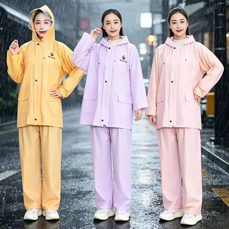 

Unisex Adult Two-piece Raincoat Set Waterproof Breathable Rain Suit For Heavy Rain Outdoor Activities Cycling Hiking Walking