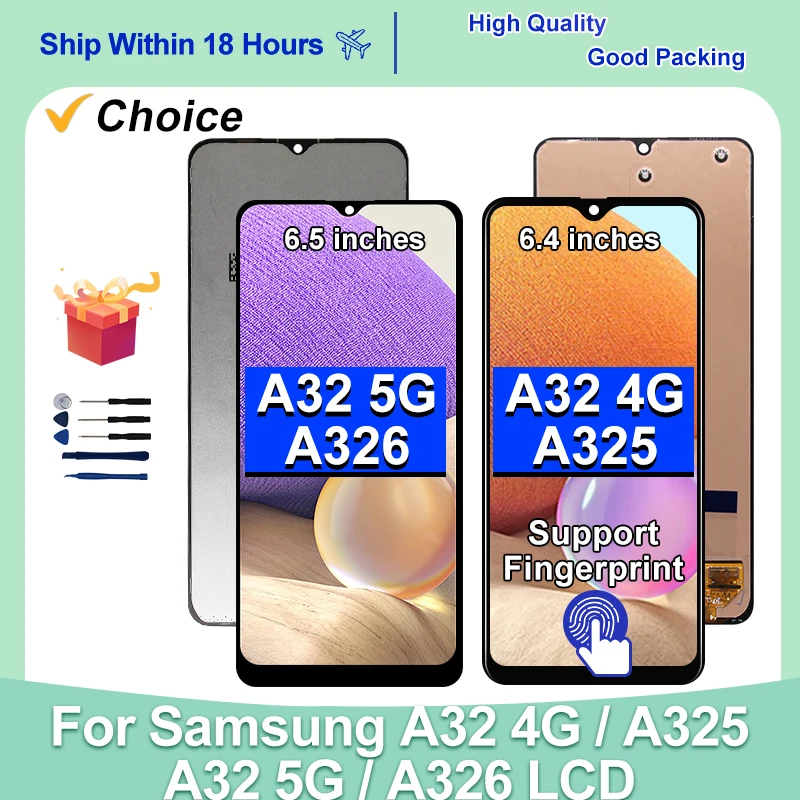 AAA+ IPS For Samsung Galaxy A32 4G LCD A325M A325N Display A32 5G Touch Digitizer Screen Replacement Parts A326B A326BR Display