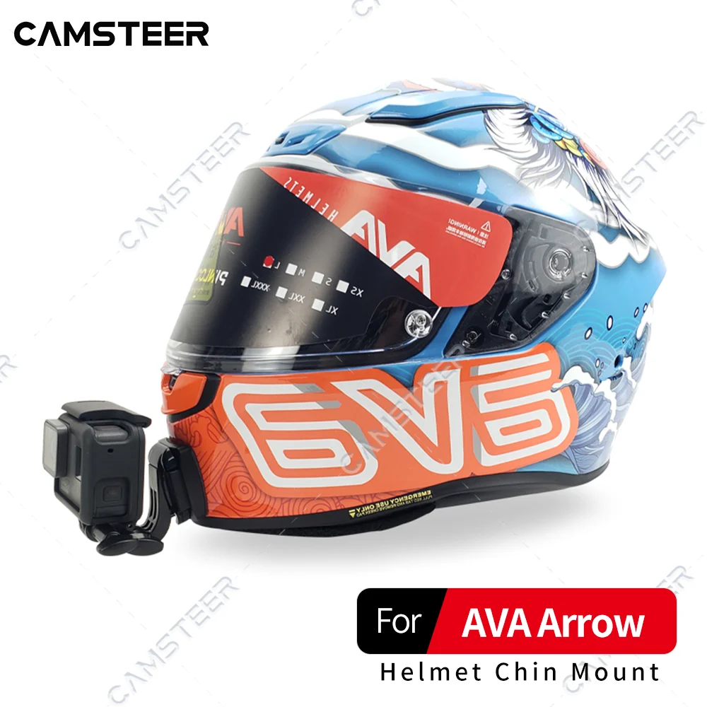 

AVA Arrow Helmet Custom Aluminium Chin Mount for GoPro Hero 12 11 10 9 Insta360 X4 X3 Ace pro DJI Action 3 4 Camera Accessories