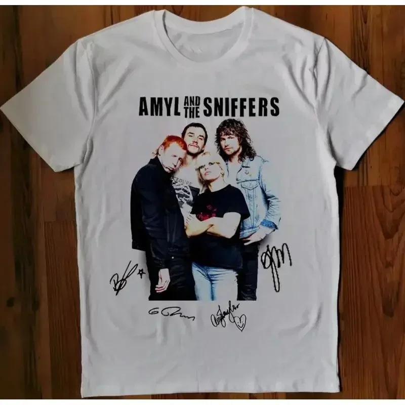 Rare Amyl And The Sniffers Signed Member White All Size T Shirt