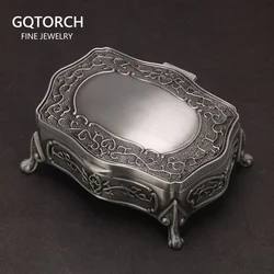 Vintage Alloy Jewelry Box Casket and Heart Shaped 9*7*4.5cm 6*6*3cm For Rings Pendants Necklace Gift Boxes