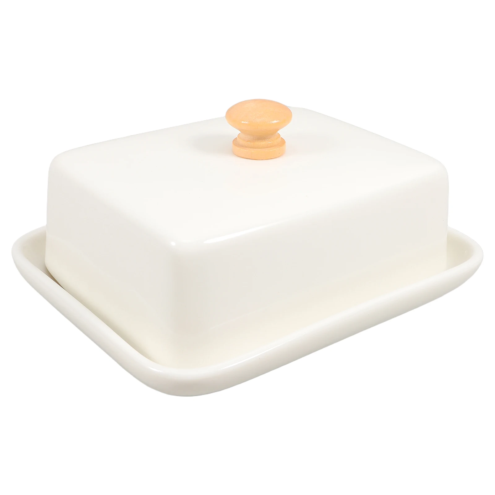 

1pc Butter Dish Ceramic Wide Butter Box with Lid for Cheese Storage Moisture Protection Family Gathering Elegant Design