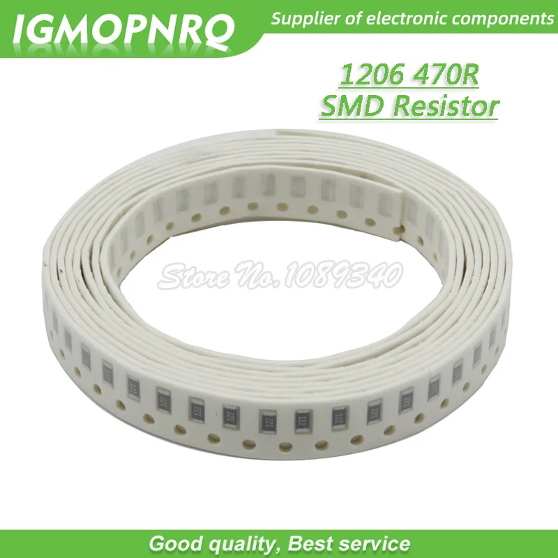 

100 шт. 1206 SMD резистор 1% сопротивление 470 Ом чиповый резистор 0,25 Вт 1/4 Вт 470R 471 IGMOPNRQ