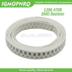100PCS 1206 SMD Resistor 1% resistance 470 ohm chip resistor 0.25W 1/4W 470R 471 IGMOPNRQ