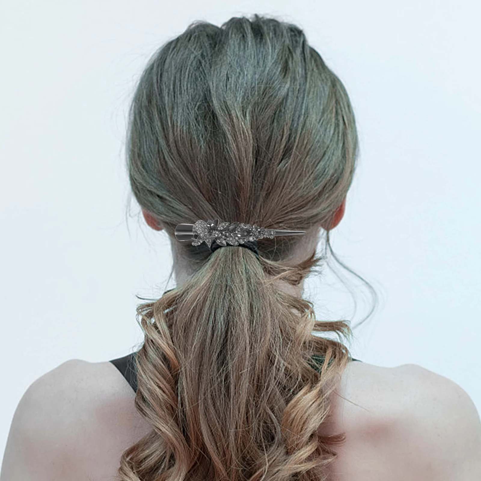 

Retro Rhinestone Hair Clip Large Alligator Clasp Sparkly Barrette For Thick Thin Hair Wedding Party Styling Accessory