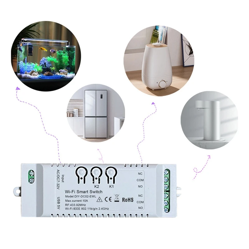 2CH Wifi inteligentny przełącznik DIY Timer Ewelink 2.4G Wifi + RF433 + BT moduł automatyki domowej dla Alexa Google Home IFTT