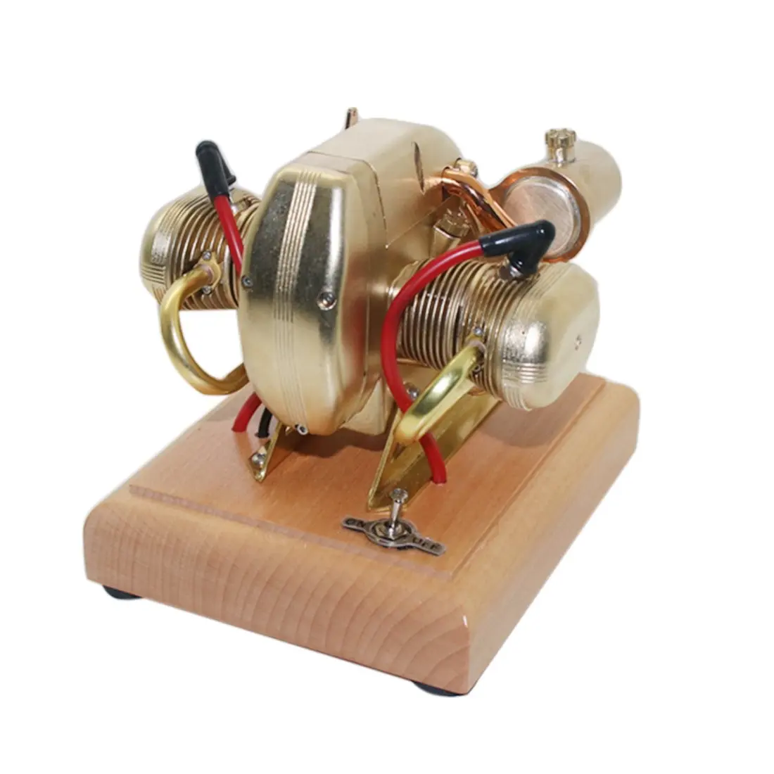 Fuel Twin-cylinder Metal Engine Model Horizontally Opposed Miniature Startable Engine Model Creative Toy