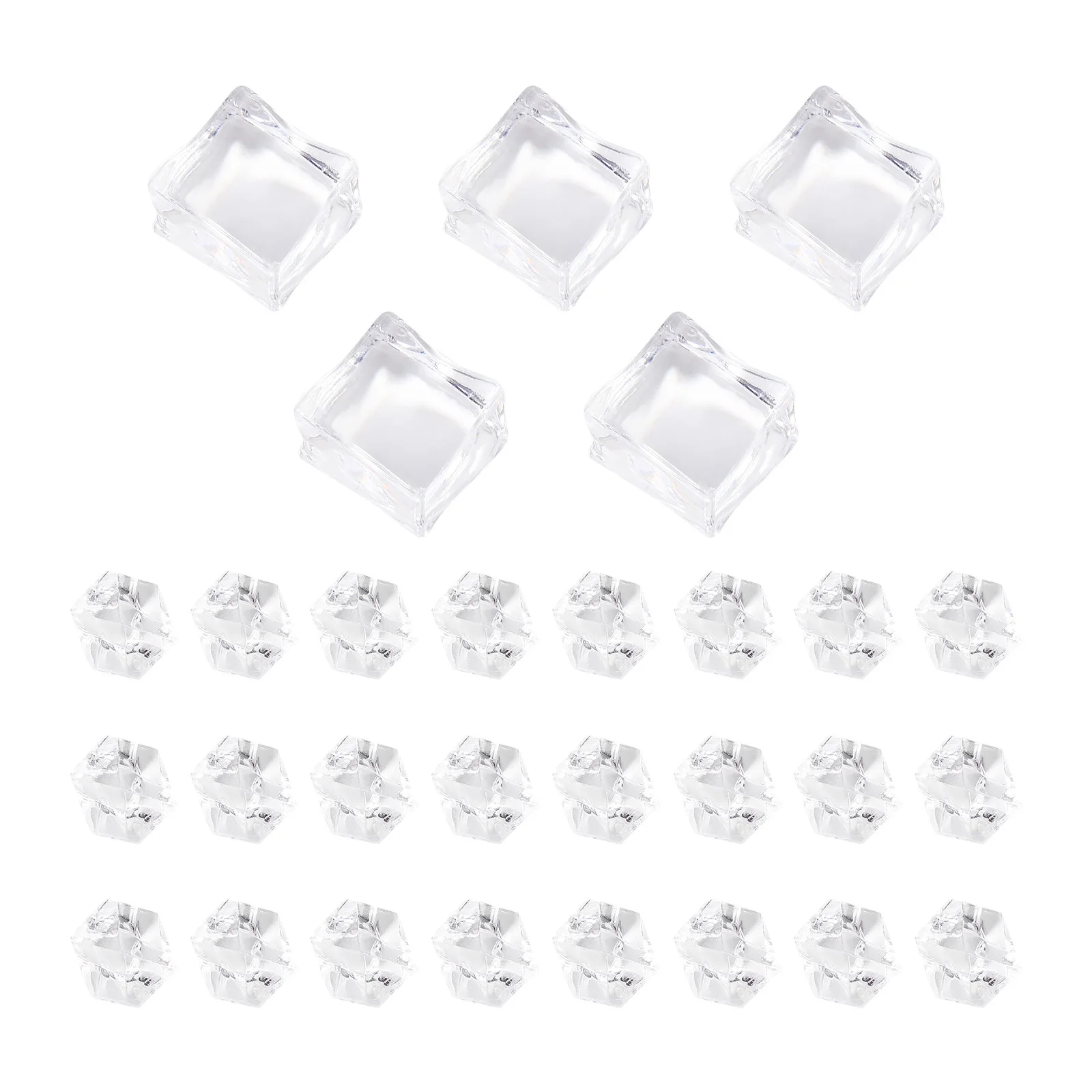 

1Set Realistic Fake Ice Cubes Clear Acrylic Simulation Ice Crushed Rocks for Photography Props Home Kitchen Wedding Party